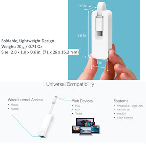 TP-Link USB-C Type C to RJ45 Gigabit Ethernet Network Adapter UE300C (New)