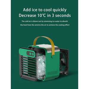 USB Mini Air Con Fan, USB Rechargeable Water Cooling Fan Tabletop Portable Mini Air Cooler