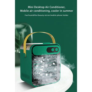 USB Mini Air Con Fan, USB Rechargeable Water Cooling Fan Tabletop Portable Mini Air Cooler