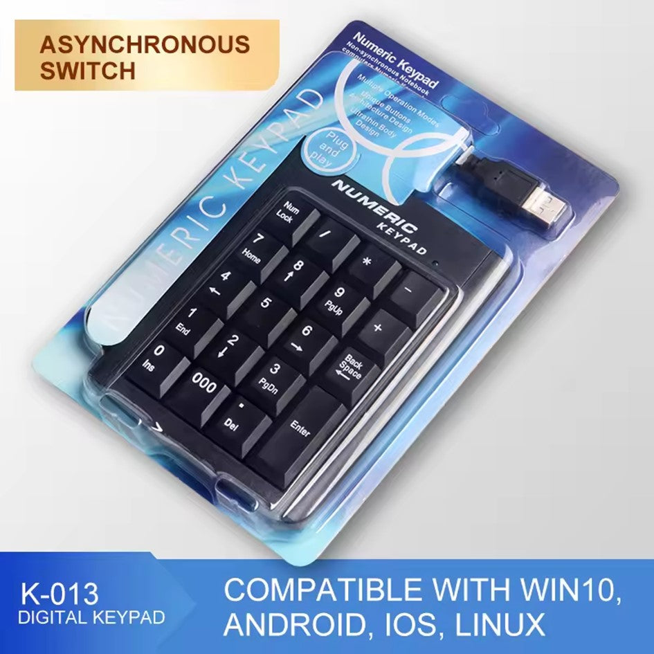 Mini USB Portable Numeric Keypad K013 19 Keys Number Pad