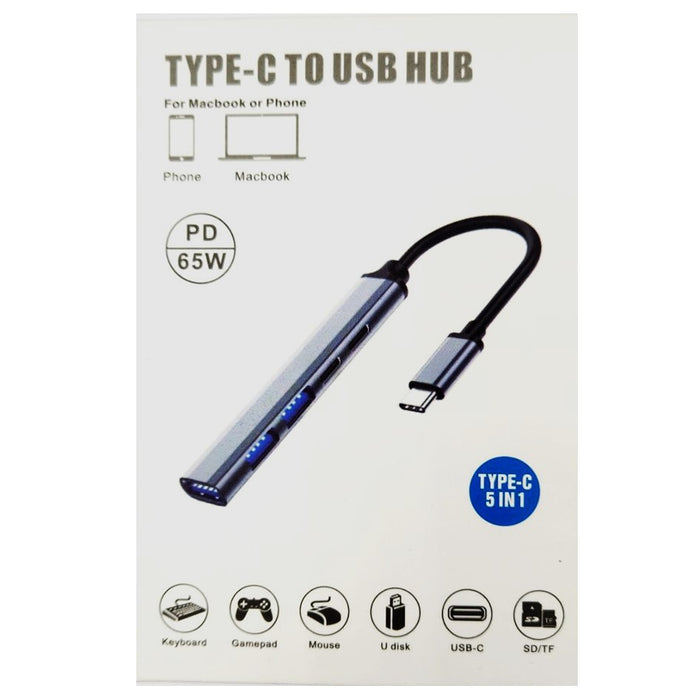 5 in 1 High Speed USB C Type C to USB Hub ( 2x USB C ,  1x USB3.0 and 2x USB 2.0) S-803
