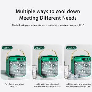 USB Mini Air Con Fan, USB Rechargeable Water Cooling Fan Tabletop Portable Mini Air Cooler