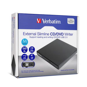 Verbatim External Slimline Mobile CD DVD Writer P/N: 66817