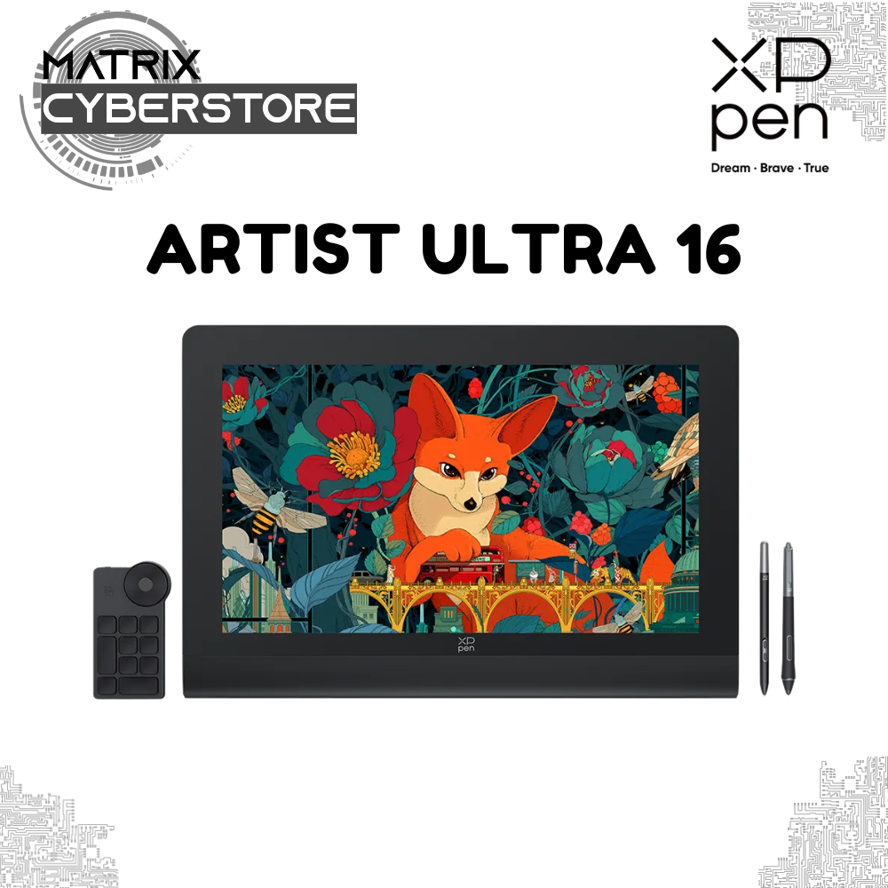 XP-Pen Artist Ultra 16 4K Display Drawing Tablet | OLED, 16K Pressure levels, 10-point touch, Battery-free Stylus, Anti-glare glass