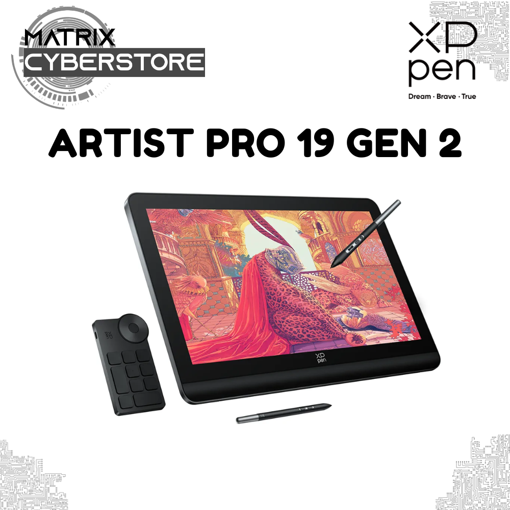 XP-Pen Artist Pro 19 Gen 2-4K Display Drawing Tablet | 16K pen pressure levels, Dual Battery-Free X3 Pro stylus, full-laminated Display
