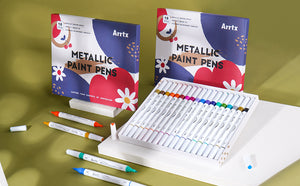 Arrtx Acrylic Marker Set of 18 (Metallic Colors)