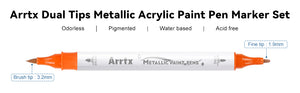 Arrtx Acrylic Marker Set of 18 (Metallic Colors)