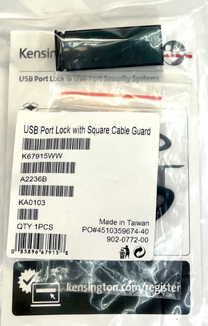 Kensington USB port Lock with Square Cable Guard  K67915WW