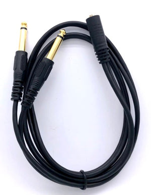 Audio Stereo Cable 3.5mm to 6.3mmx2  (Female /Male) 1.5Meter