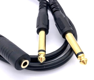 Audio Stereo Cable 3.5mm to 6.3mmx2  (Female /Male) 1.5Meter