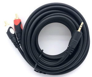 Audio Cable Stereo 3.5mm to 2RCA 3Meter (Male/Male)