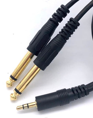 Audio Stereo Cable 3.5mm to 2x6.3mm M/M 1.5Meter (Male/Male)