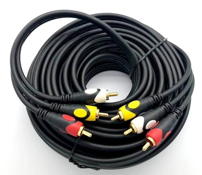 Audio Video Cable / RCA Cable 3RCA to 3RCA 10Meter  (Male/Male)