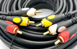Audio Video Cable / RCA Cable 3RCA to 3RCA 10Meter  (Male/Male)