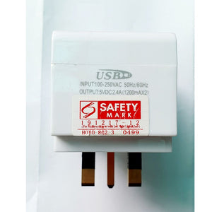 3Way Adaptor with 2x USB Port and Night Light ( Warm White ) with Safety Mark
