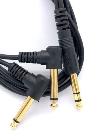 Audio Stereo Cable 6.3mm to 6.3mm x2 (Male/Male - Right Angle) - 1.5Meter