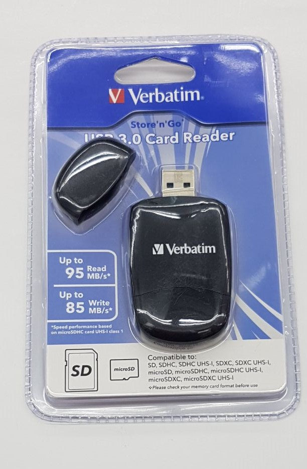 USB3.0 Card Reader Verbatim U3 Black Model #64624