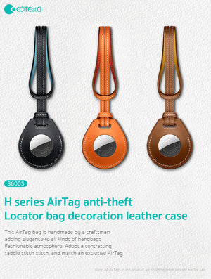 Protector Cover Keychain for Airtag Leather Orange