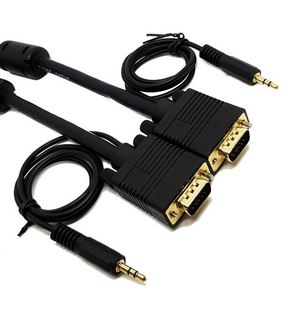 VGA Cable HD15 Male to Male 2Meter with Audio 3.5mm ATZ