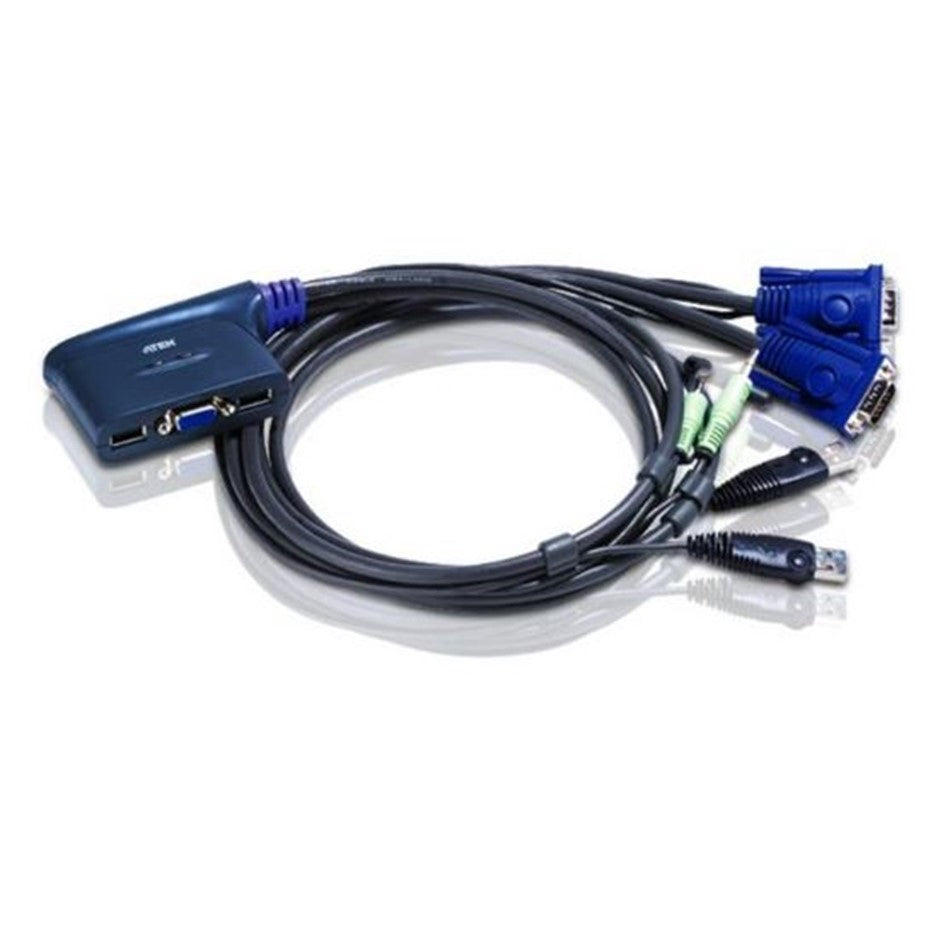 KVM Switch 2Port USB VGA/Audio 0.9Meter Aten CS62US