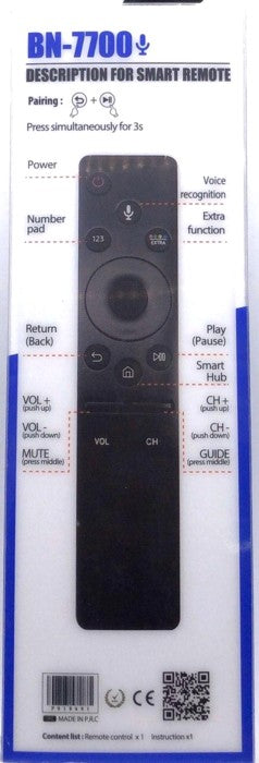 Universal LCD/LED TV Remote Control BN7700 Samsung Smart with Voice Function