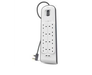 Belkin 8-outlet Surge Protection Strip 2.4 Amp USB Charging 2 Ports 2 Meter(6.6ft) 2yrs Limited Warranty