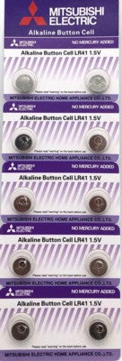 Battery LR41 1.5V Alkaline Button Cell Battery Mitsubishi (Clearance stock )