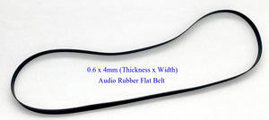 Audio Belt / Rubber Flat Belt / Belt 0.6x4mm ( I x W) for Cassette / Turntable /CD / DVD