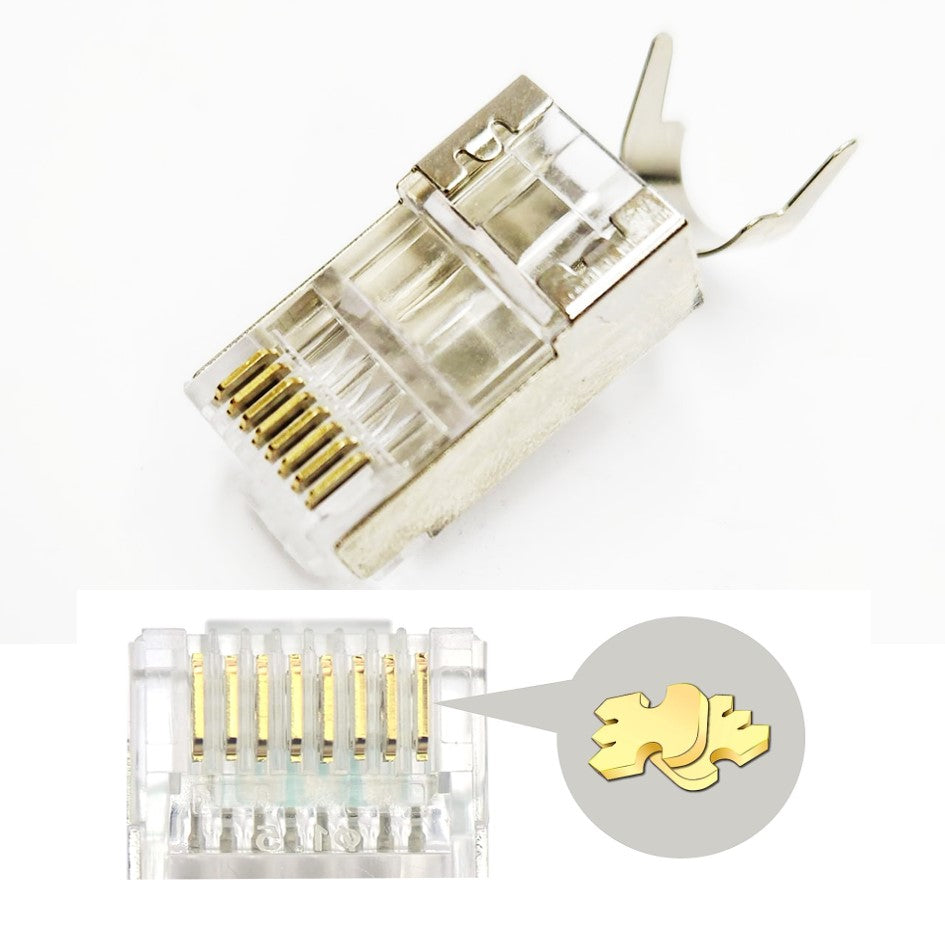 CAT7 Network RJ45 Connector 8P8C 10pcs , Non-Pass Through RJ45 Etherne ...