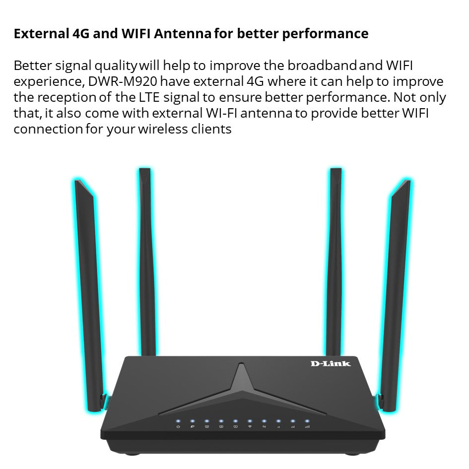 D-Link DWR-M930 N300 4G LTE Router / Dlink Sim Card router DWR M930 3y ...