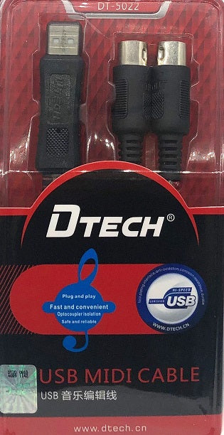 Dtech USB to MIDI Converter / USB MIDI Cable DT5022