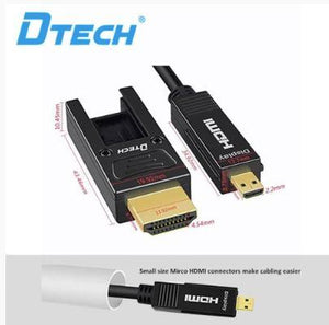 Fibre Optic HDMI Cable Ver2.0 50Meter Dtech DTHF307 with Micro HDMI to Micro HDMI / HDMI to HDMI 4K@60Hz adaptor