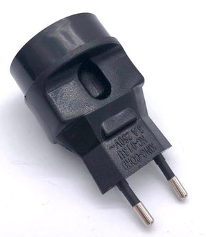 Adaptor Power Socket EU 2Pin Round to 2Pin Flat (F/M) Converter