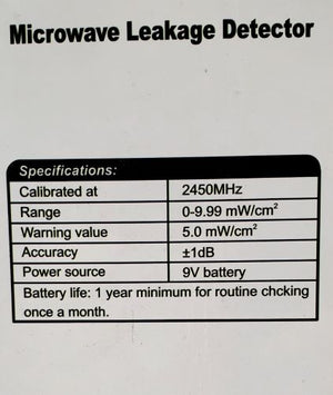 Microwave Leakage Detector