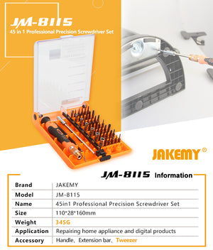 Precision Screw Driver Set 45in1 (S-2 Bit) JM-8115 / JM8115 Jakemy