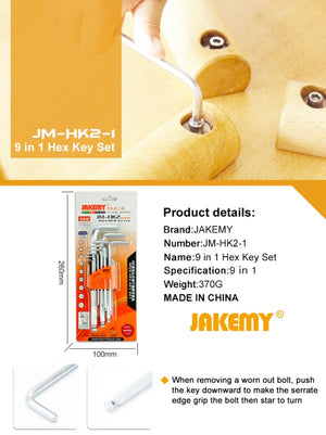 Hex key Set / 9in1 Allen key set  JM-HK2-1 / JMHK21 Jakemy