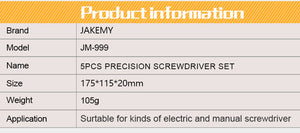 Precision 5pcs Screwdriver set JM-999 / JM999 Jakemy