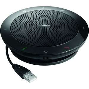 Jabra Speak 510 UC Business conference Speaker and Mic USB-Coference solution, 360-degree-microphone, inhibits echos & noise, Plug&Play, mute and volume button, Wideband (150 - 6.800 Hz) integrated rechargeable battery (15 hours talk time)