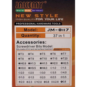 Precision Screw Driver Set 37in1 (S2 Bit) JM-8117 / JM8117 Jakemy for Mobile / PC Repairs