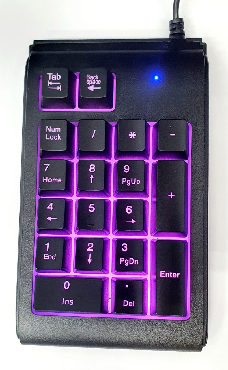 USB Wired Mechanical Numeric Keypad with Three Colours LED backlit 19 ...