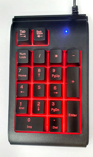 USB Wired Mechanical Numeric Keypad with Three Colours LED backlit 19 keys NumPad