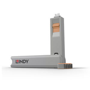 Lindy USB Type C Blocker - Pack of 4 + Key Orange 40428