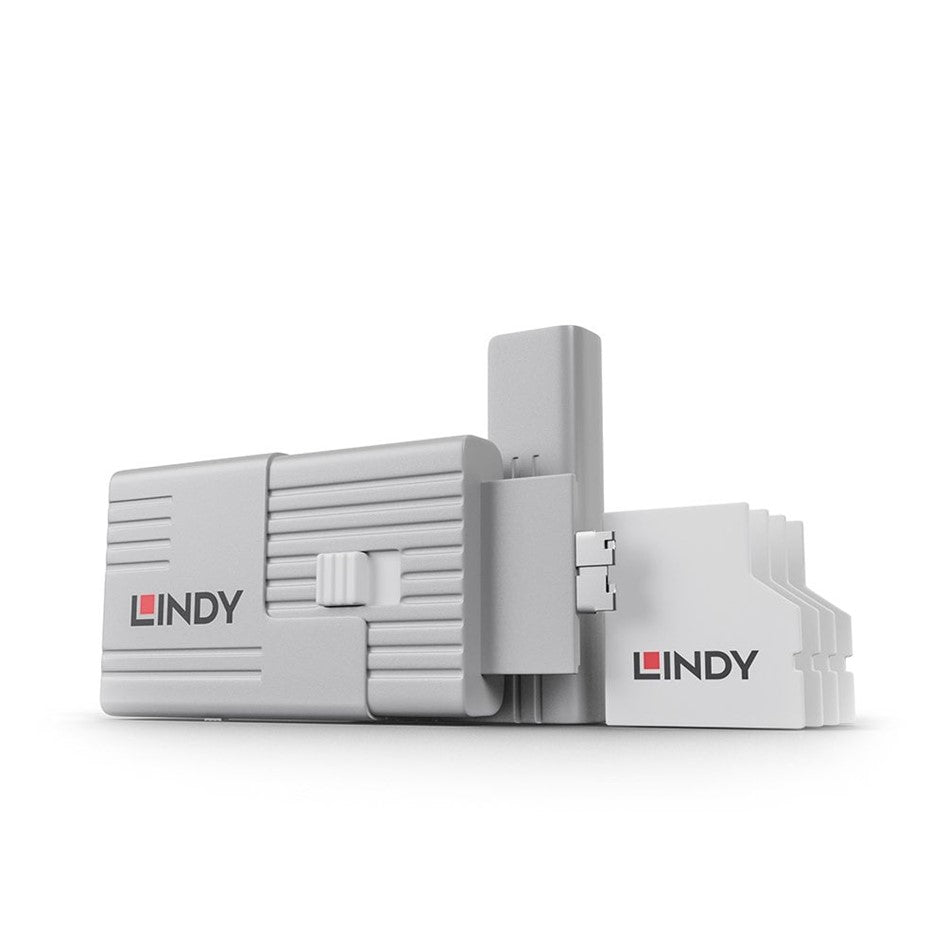 Lindy SD Card Blocker ( pack of 4pcs Blocker +1 Key) white  P/N: 40478