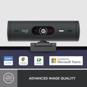 Logitech Brio 500 Full HD Webcam with Noise Reduction Mics / Graphite: 960-001423  / Off-white: 960-001429 / Rose: 960-0014