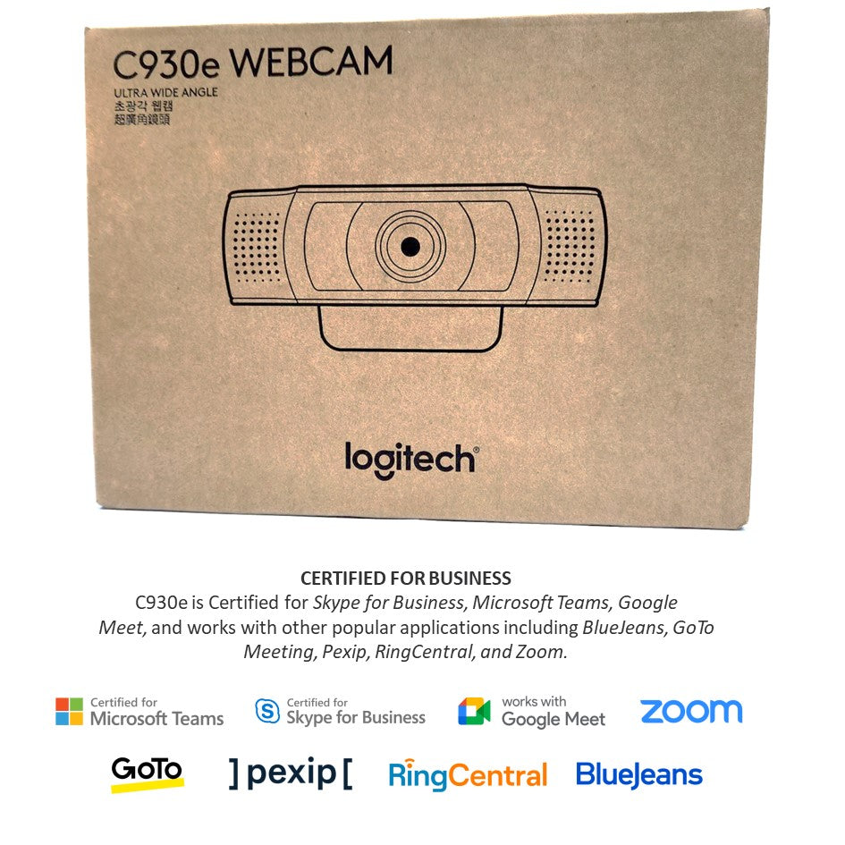 Logitech C930E Business Webcam C930E w Wide Angle Lens 3yrs