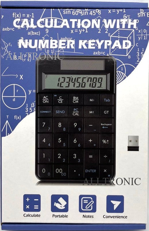 2.4G Wireless Numeric Keypad with Built in Calculator MC56AG Black 29keys MC Saite