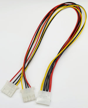 Molex Extension Cable 4Pin Male to 2x Female 46cm