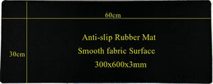 Anti Slip Ergonomic Gaming Mousepad 300 x 600 x 3mm Black with Black Trim
