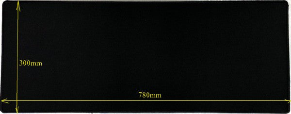 Anti Slip Ergonomic Gaming Mousepad 300 x 780 x 4mm Black with Black Trim