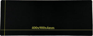 Anti Slip Ergonomic Gaming Mousepad 400 x 900 x 4mm Black with Black Trim